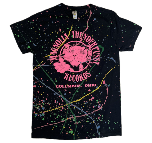 Black Rainbow Splatter Short Sleeve Tee